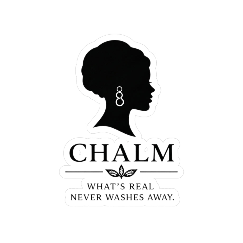 Chalm Silhouette Vinyl Decal (F) — "What's Real Never Washes Away"