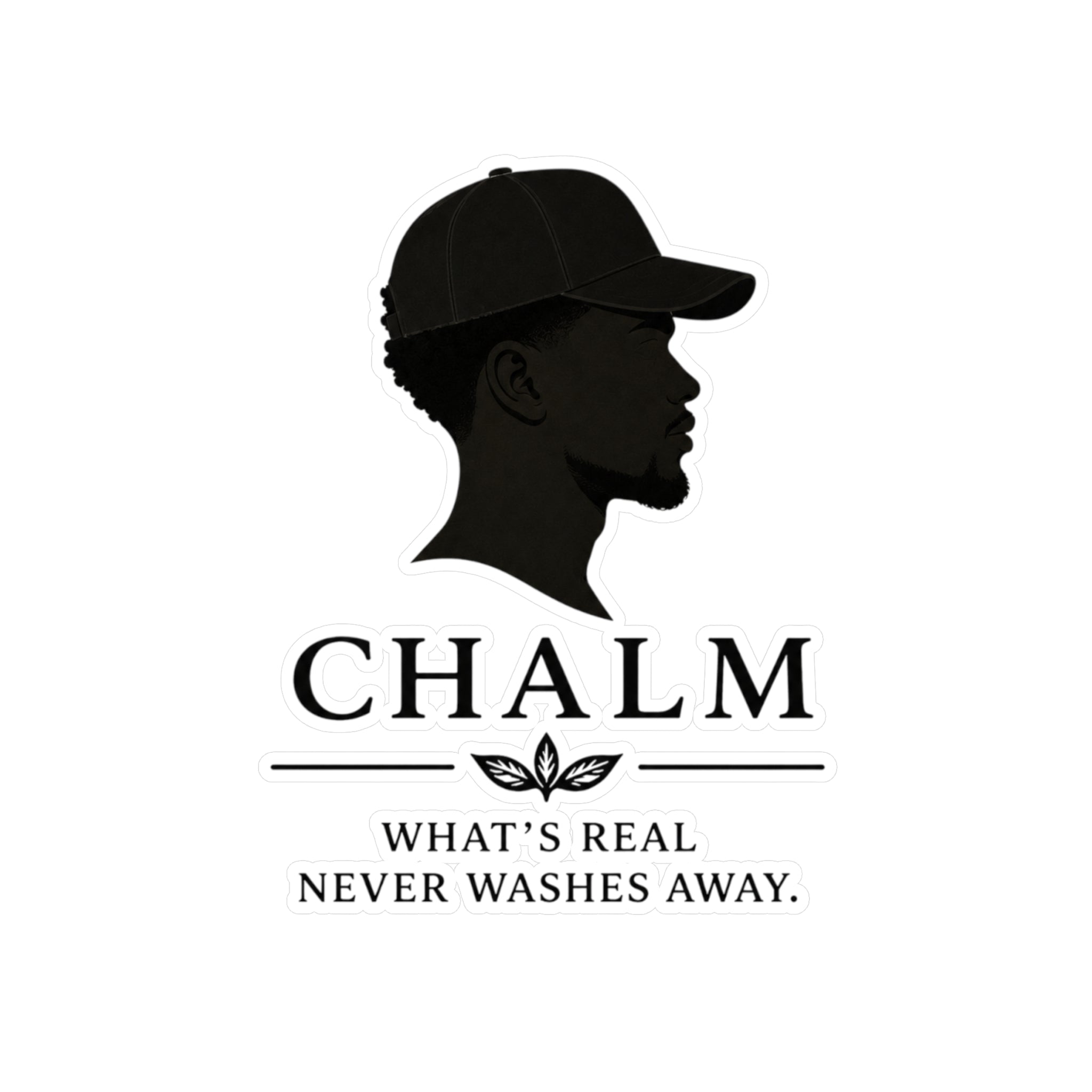 Chalm Silhouette Vinyl Decal (M) — "What's Real Never Washes Away"