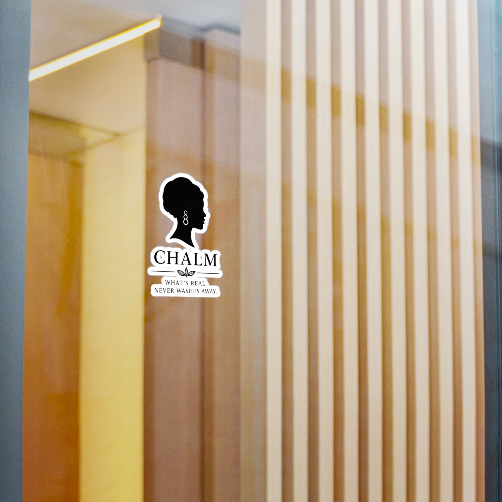 Chalm Silhouette Vinyl Decal (F) — "What's Real Never Washes Away"