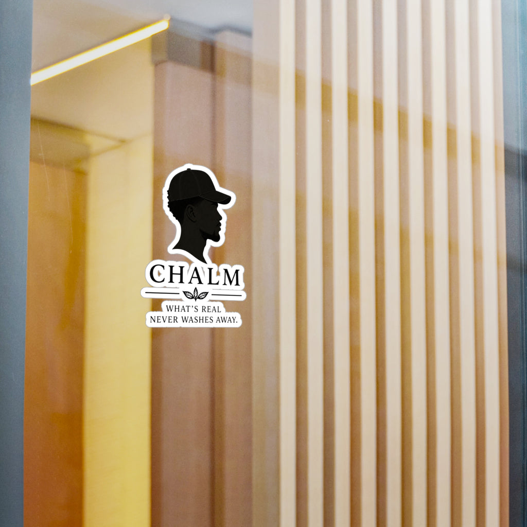 Chalm Silhouette Vinyl Decal (M) — "What's Real Never Washes Away"