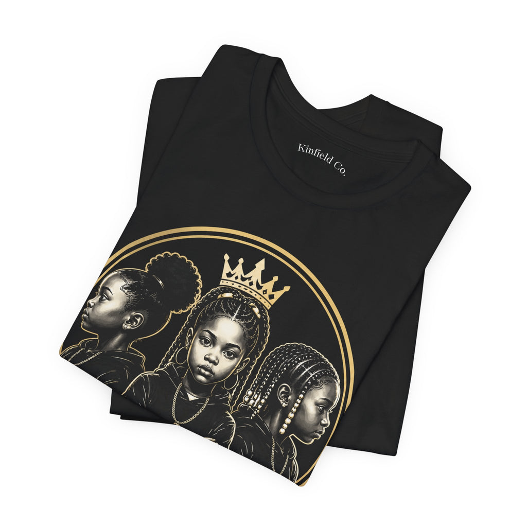 3Queens Black and Gold Logo Tee - Adult