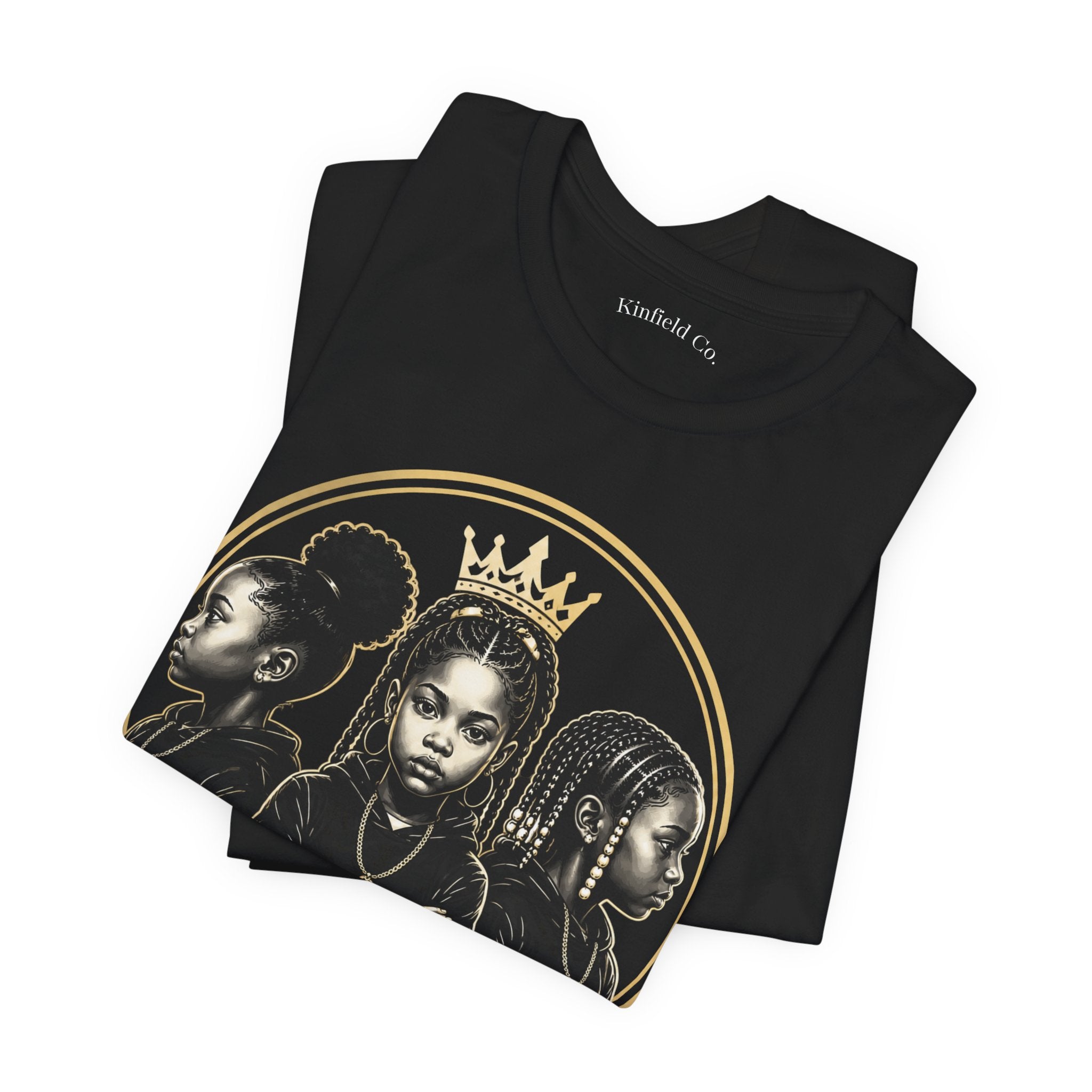 3Queens Black and Gold Logo Tee - Adult