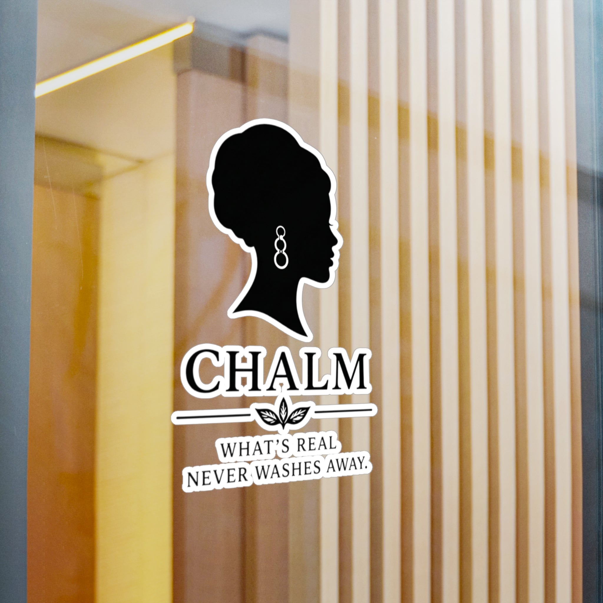 Chalm Silhouette Vinyl Decal (F) — "What's Real Never Washes Away"