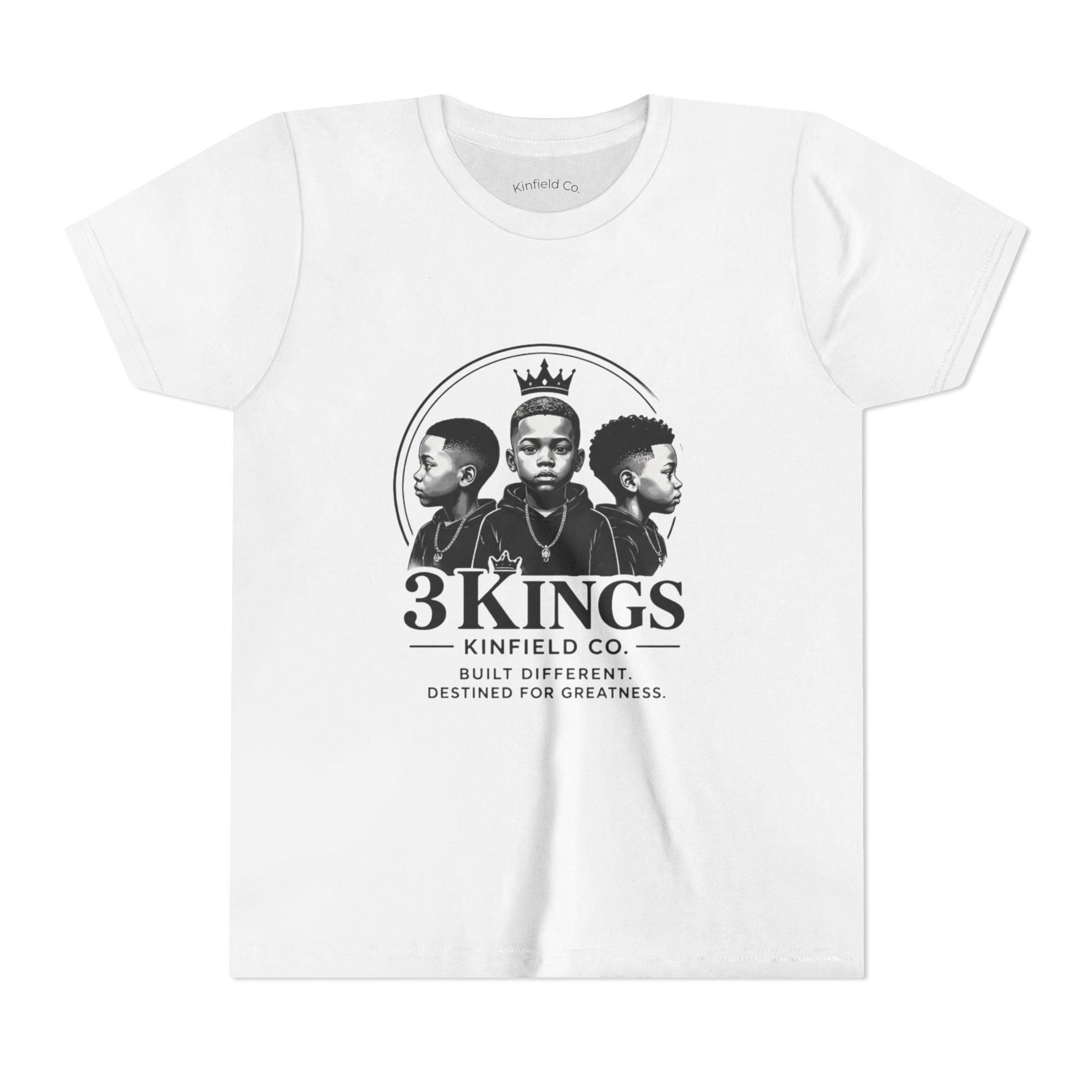 Youth Tee - "3KINGS" Crown Graphic Kids Shirt