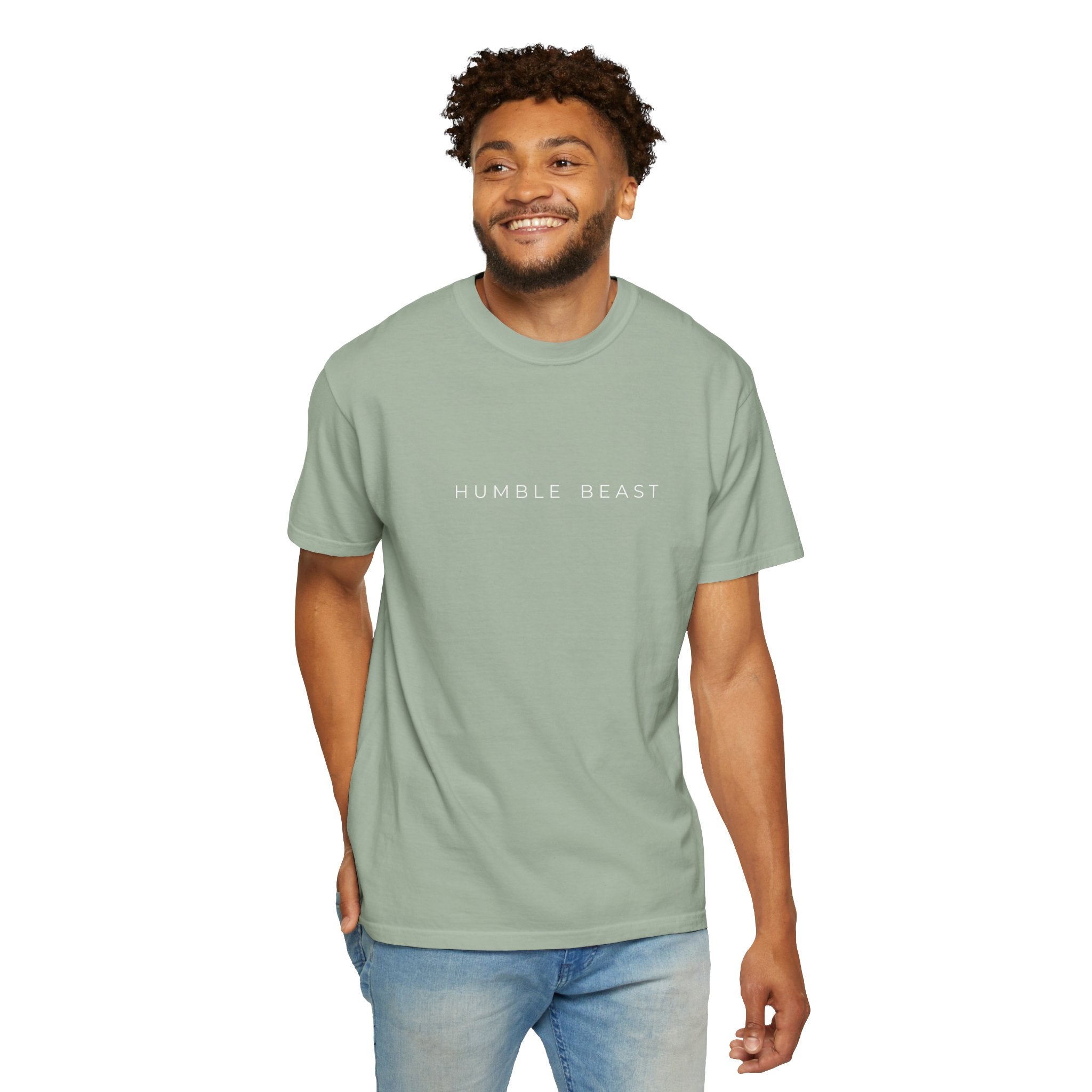 Humble Beast Graphic T-Shirt — Minimal Text Front & Crowned Lion Back