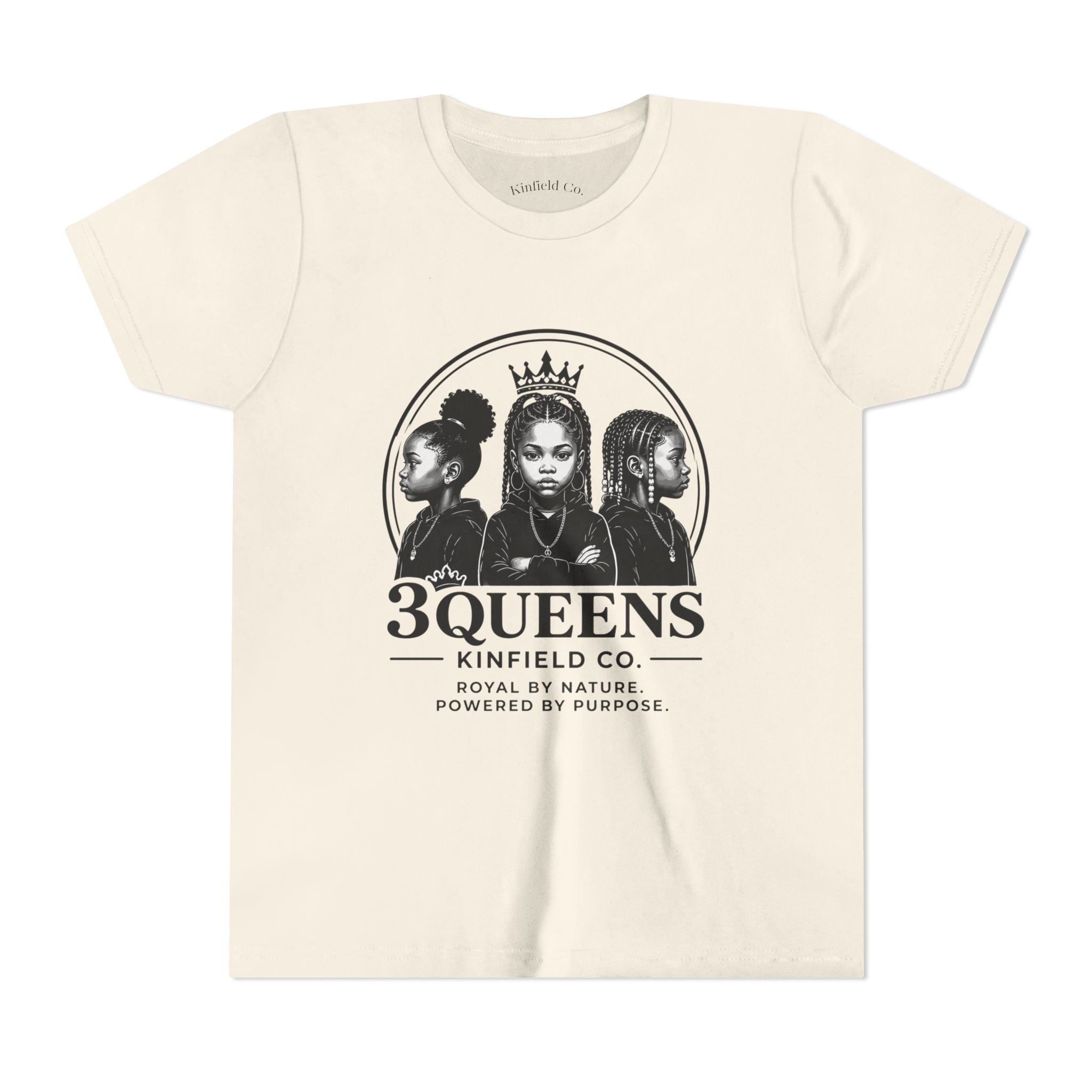 Youth Tee – "3 Queens" Crown Graphic Kids Shirt