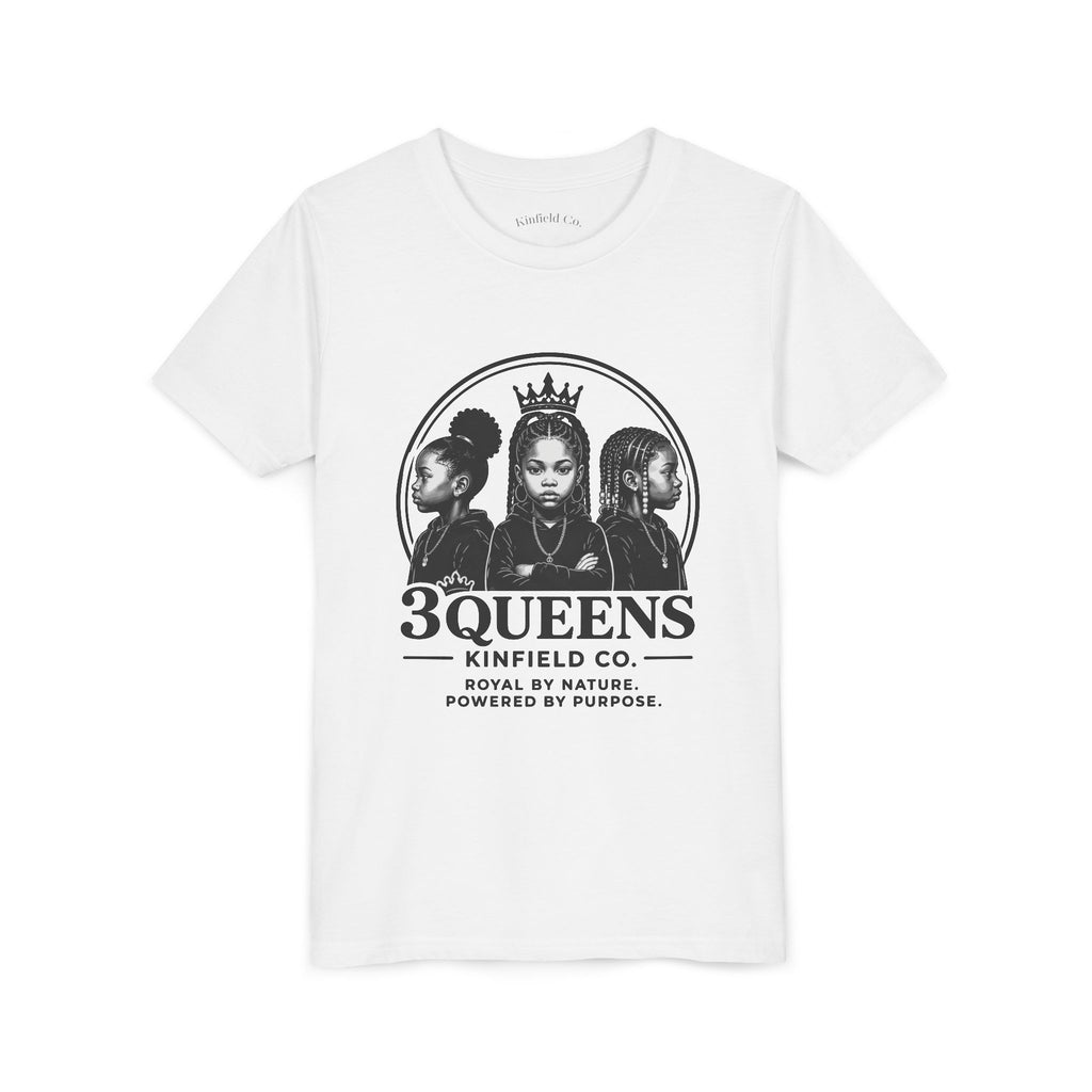 Youth Tee – "3 Queens" Crown Graphic Kids Shirt