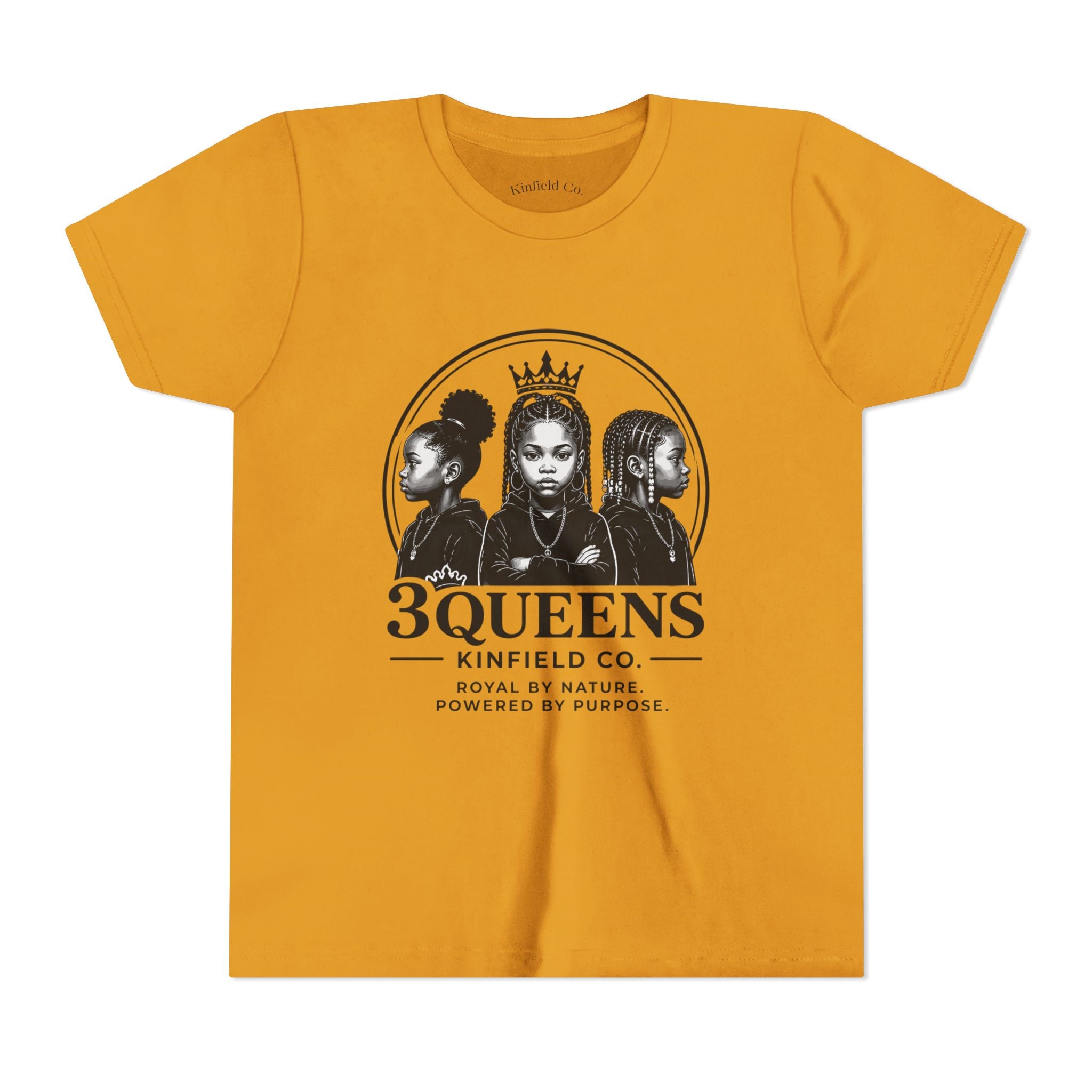Youth Tee – "3 Queens" Crown Graphic Kids Shirt