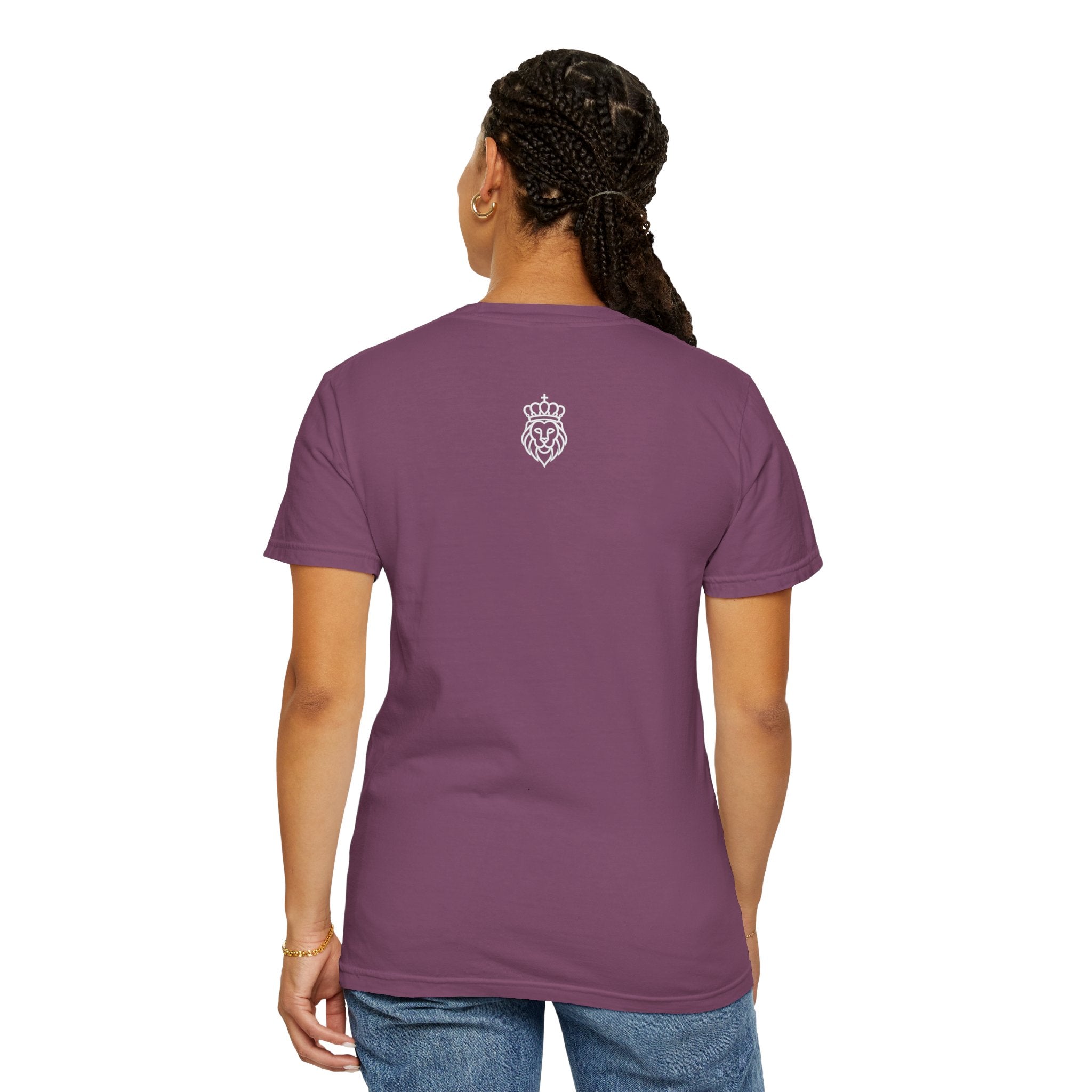 Humble Beast Graphic T-Shirt — Minimal Text Front & Crowned Lion Back