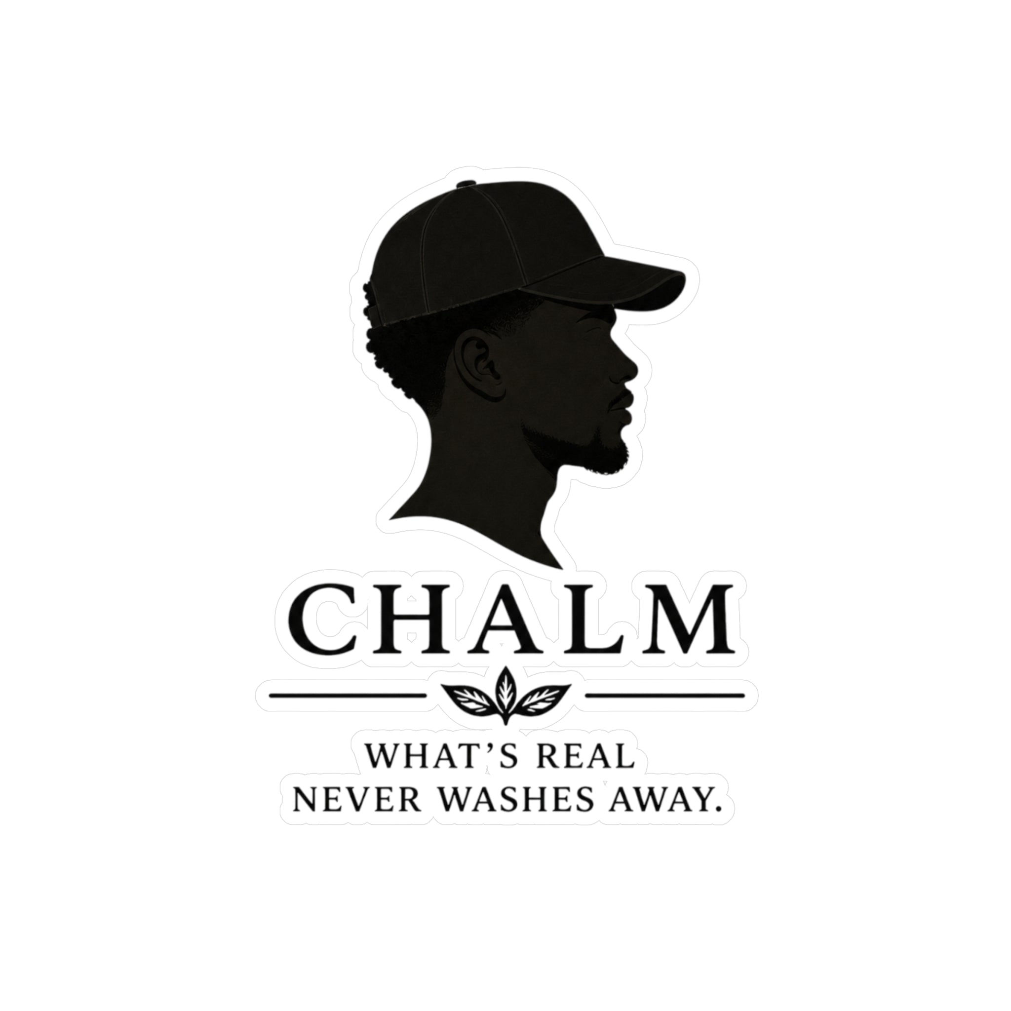 Chalm Silhouette Vinyl Decal (M) — "What's Real Never Washes Away"