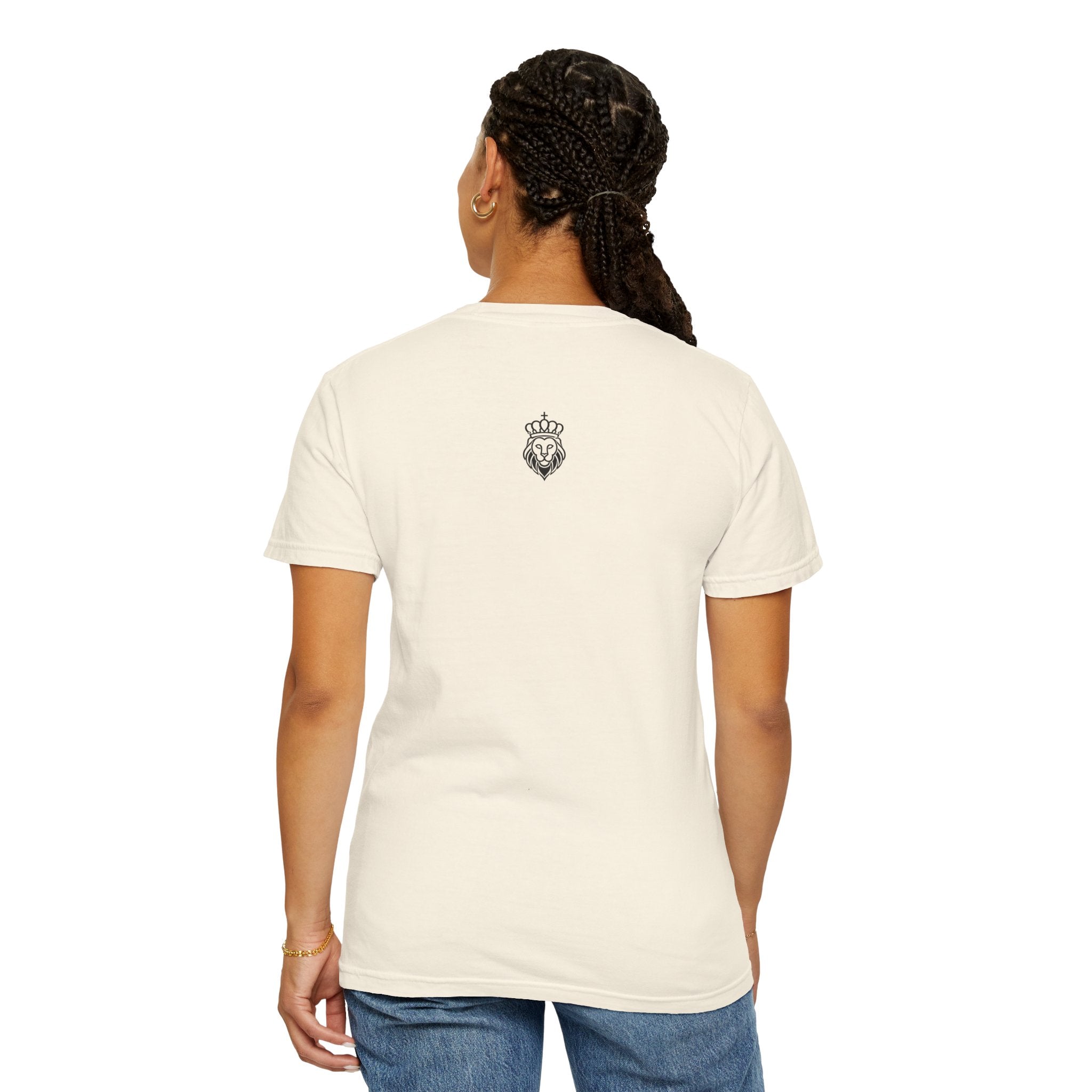 Humble Beast Graphic T-Shirt — Minimal Text Front & Crowned Lion Back