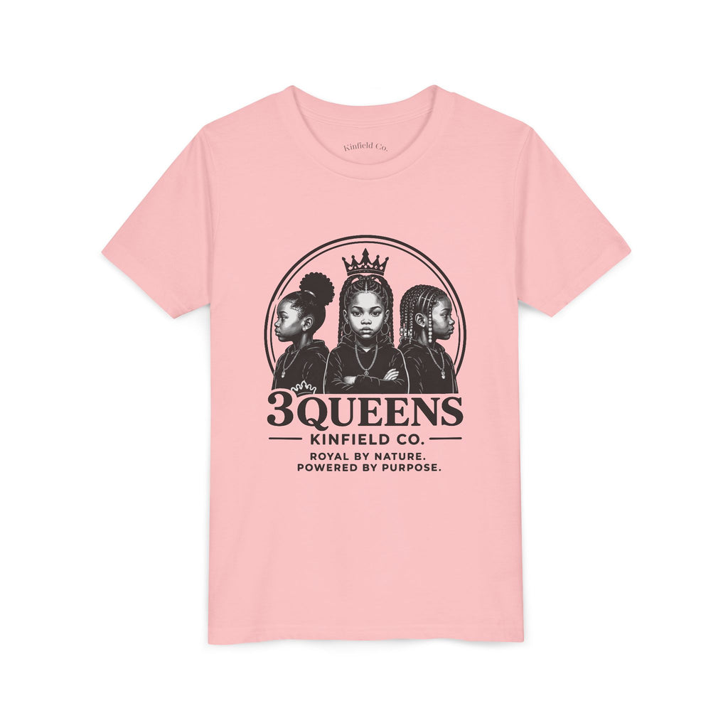 Youth Tee – "3 Queens" Crown Graphic Kids Shirt