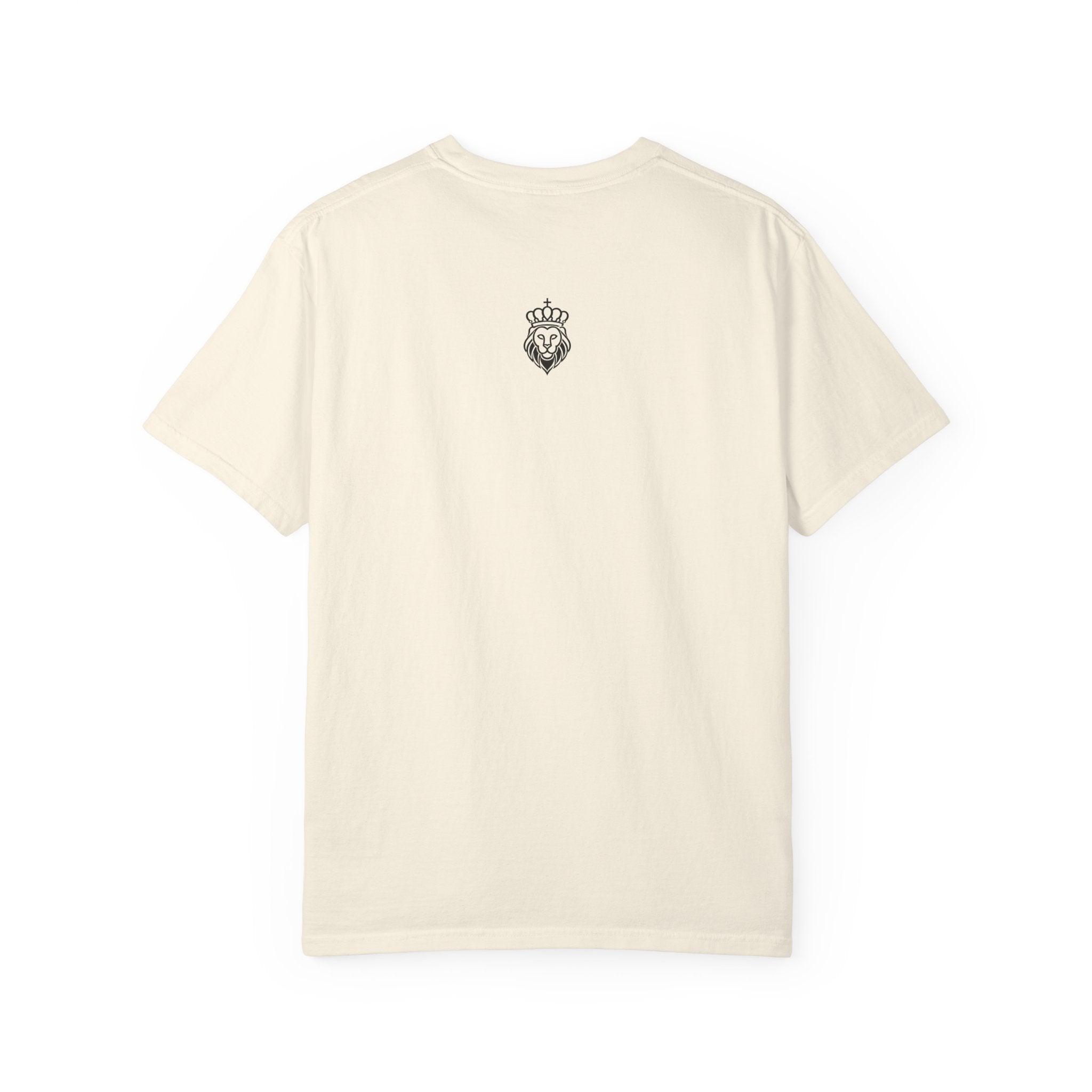 ‘LYLA’ Graphic T-Shirt — Minimal Text Front & Crowned Lion Back