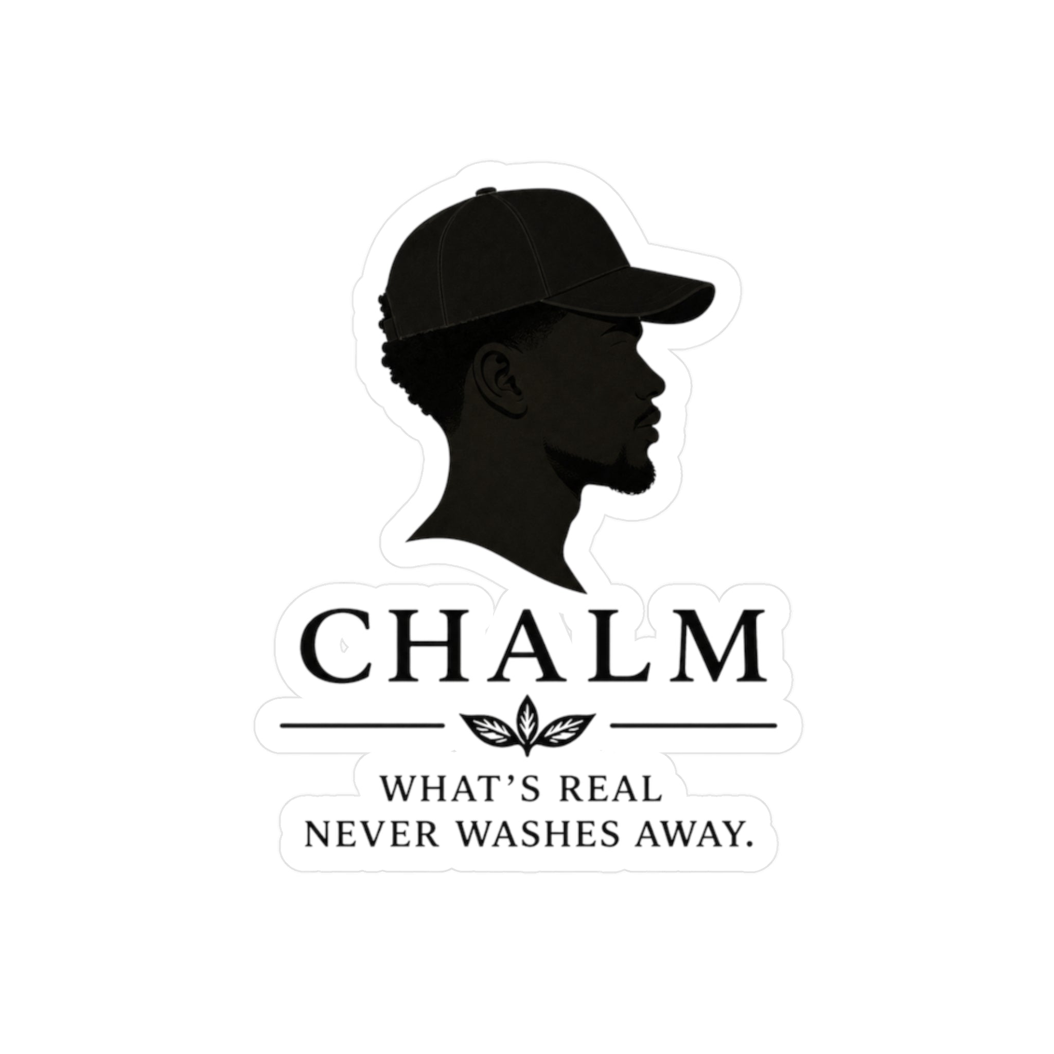 Chalm Silhouette Vinyl Decal (M) — "What's Real Never Washes Away"