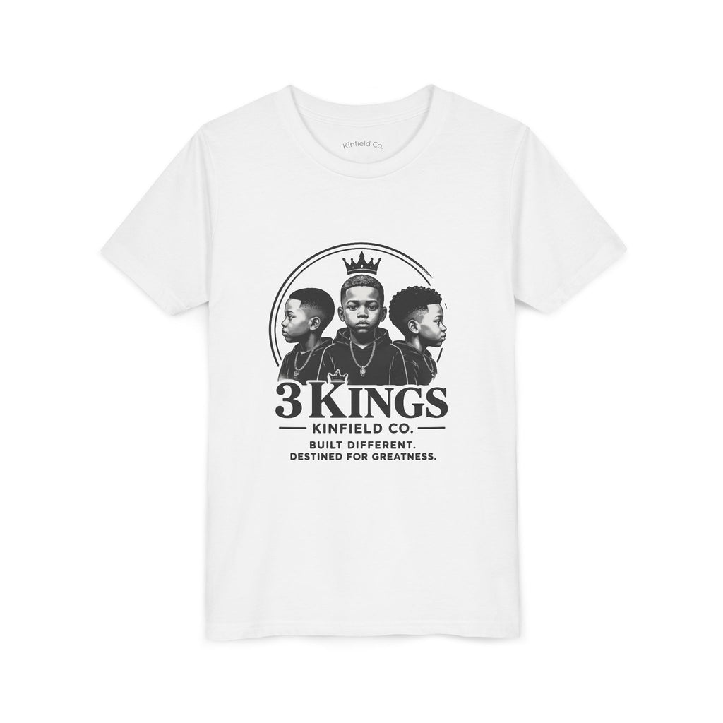 Youth Tee - "3KINGS" Crown Graphic Kids Shirt