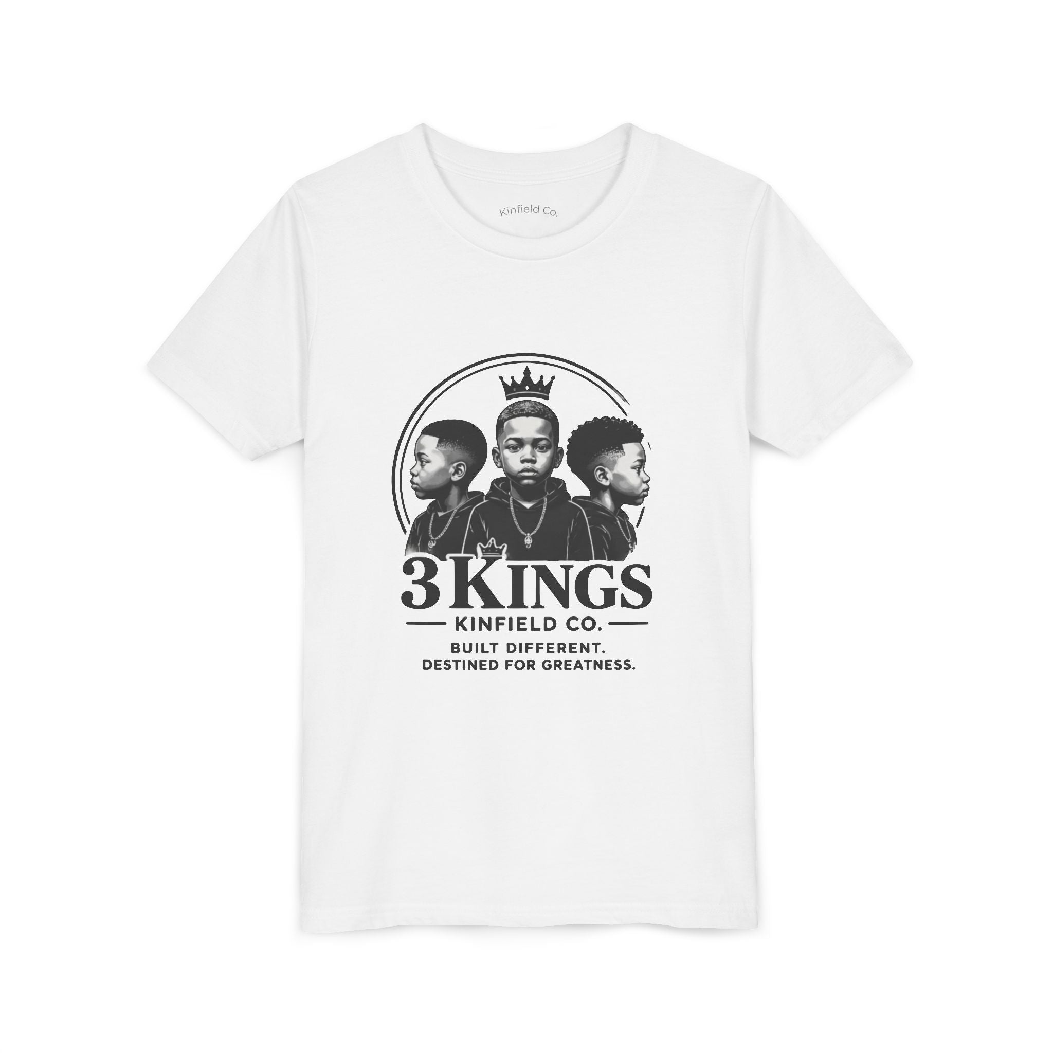 Youth Tee - "3KINGS" Crown Graphic Kids Shirt