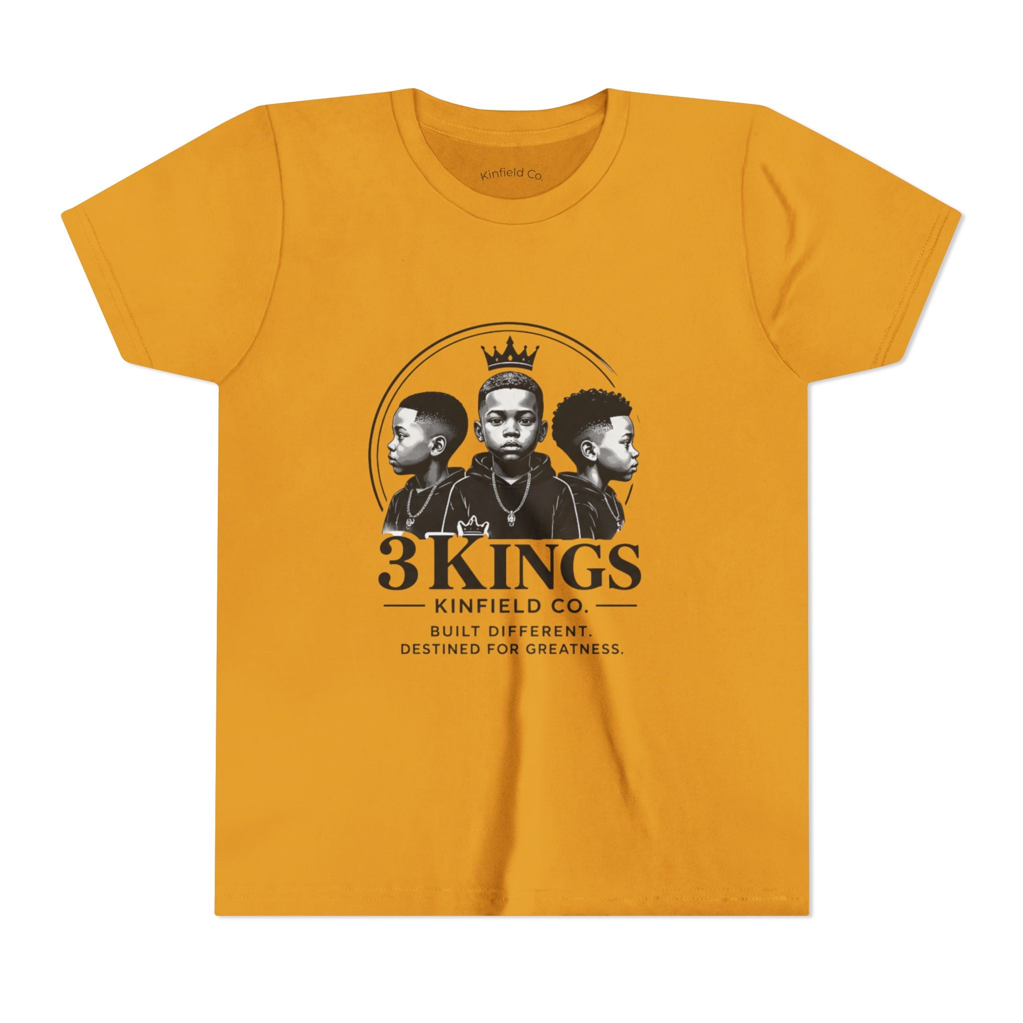 Youth Tee - "3KINGS" Crown Graphic Kids Shirt