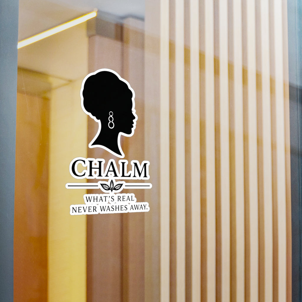 Chalm Silhouette Vinyl Decal (F) — "What's Real Never Washes Away"