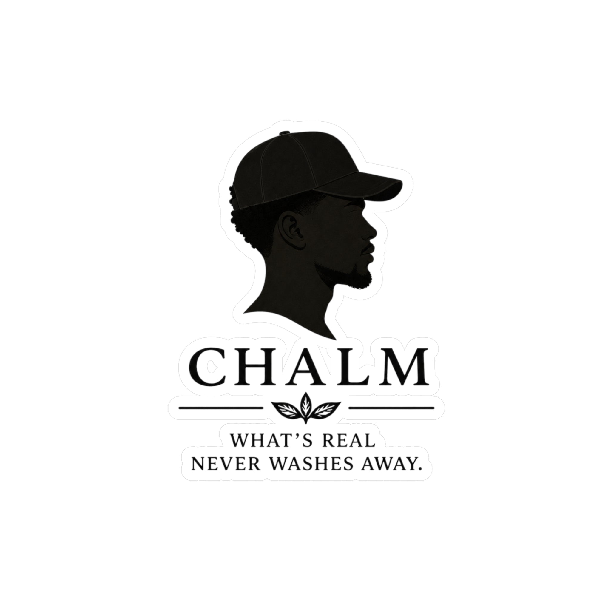 Chalm Silhouette Vinyl Decal (M) — "What's Real Never Washes Away"