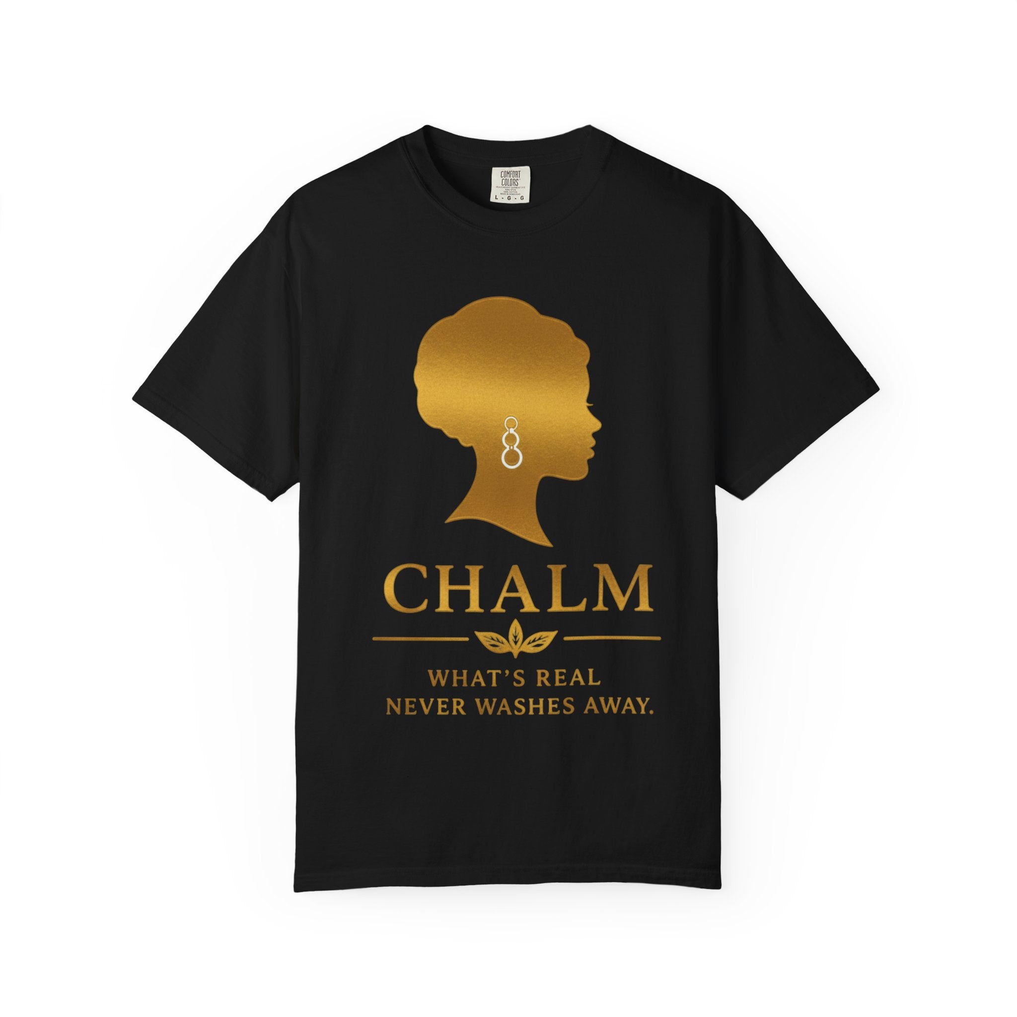 CHALM Heritage Collection Tee Black/Gold (F) – What's Real Never Washes Away
