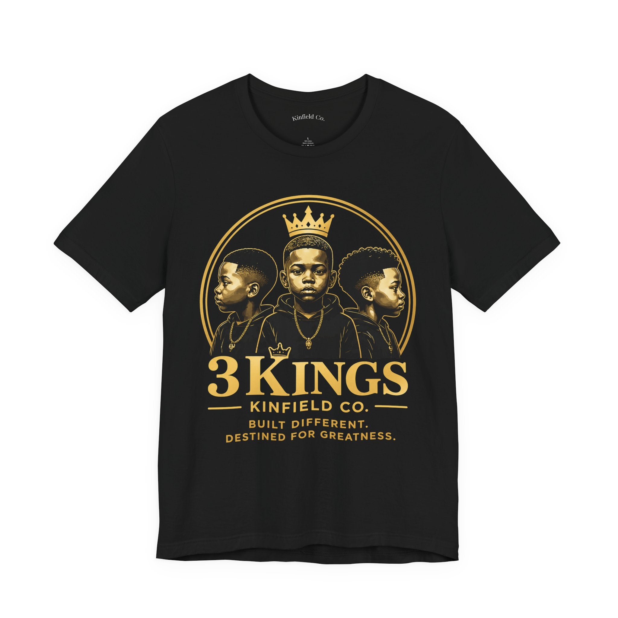 3Kings Black and Gold Logo Tee - Adult