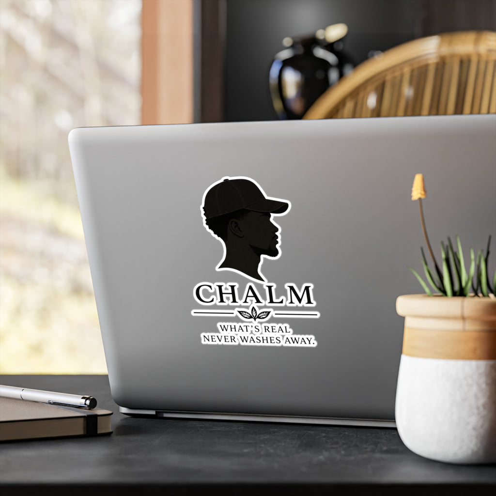 Chalm Silhouette Vinyl Decal (M) — "What's Real Never Washes Away"