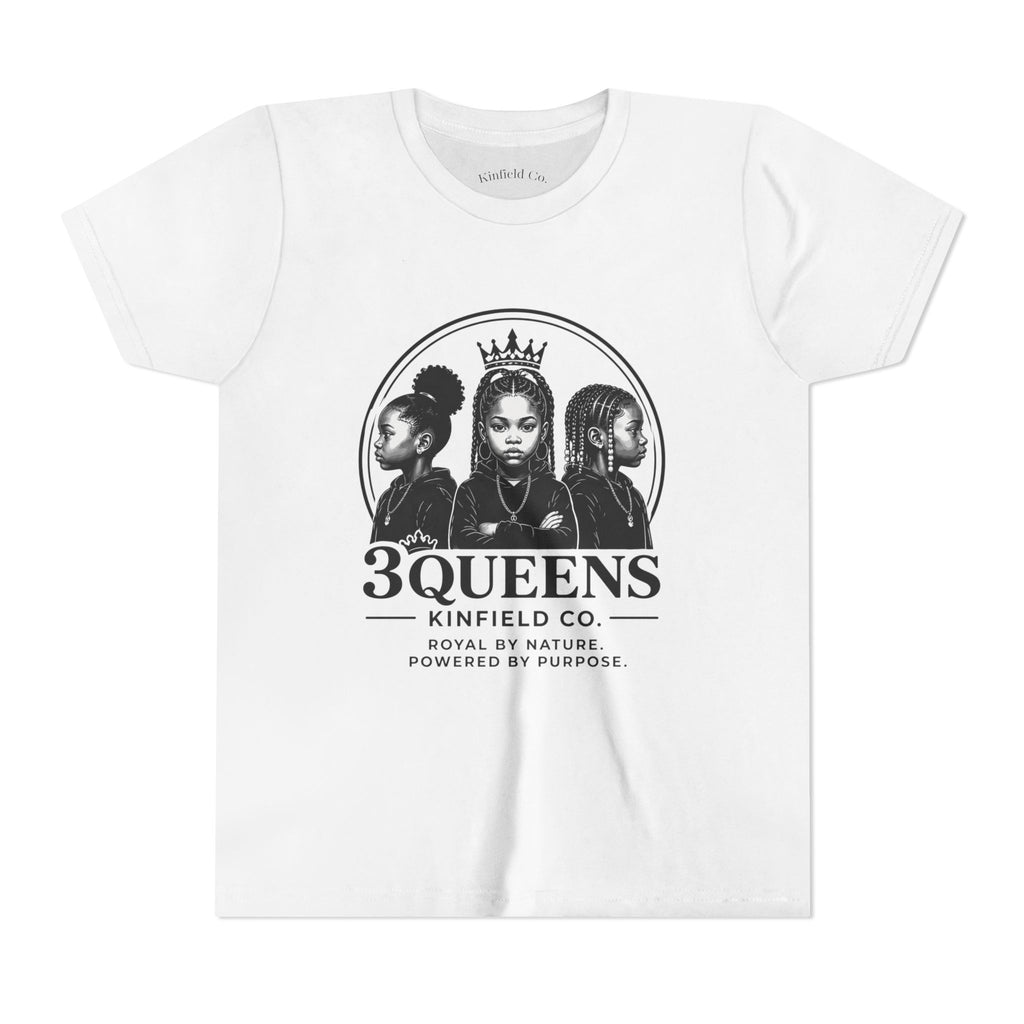 Youth Tee – "3 Queens" Crown Graphic Kids Shirt