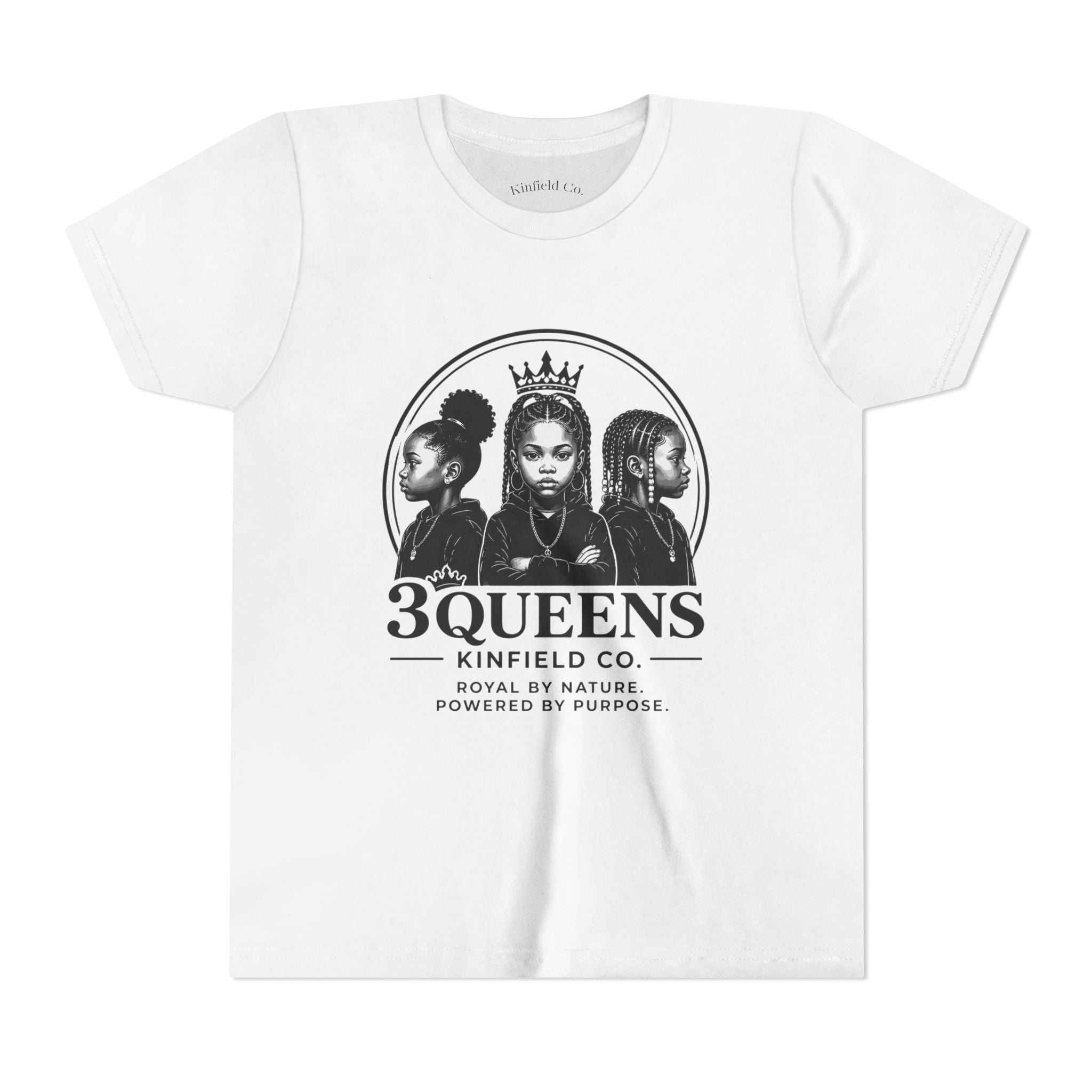 Youth Tee – "3 Queens" Crown Graphic Kids Shirt
