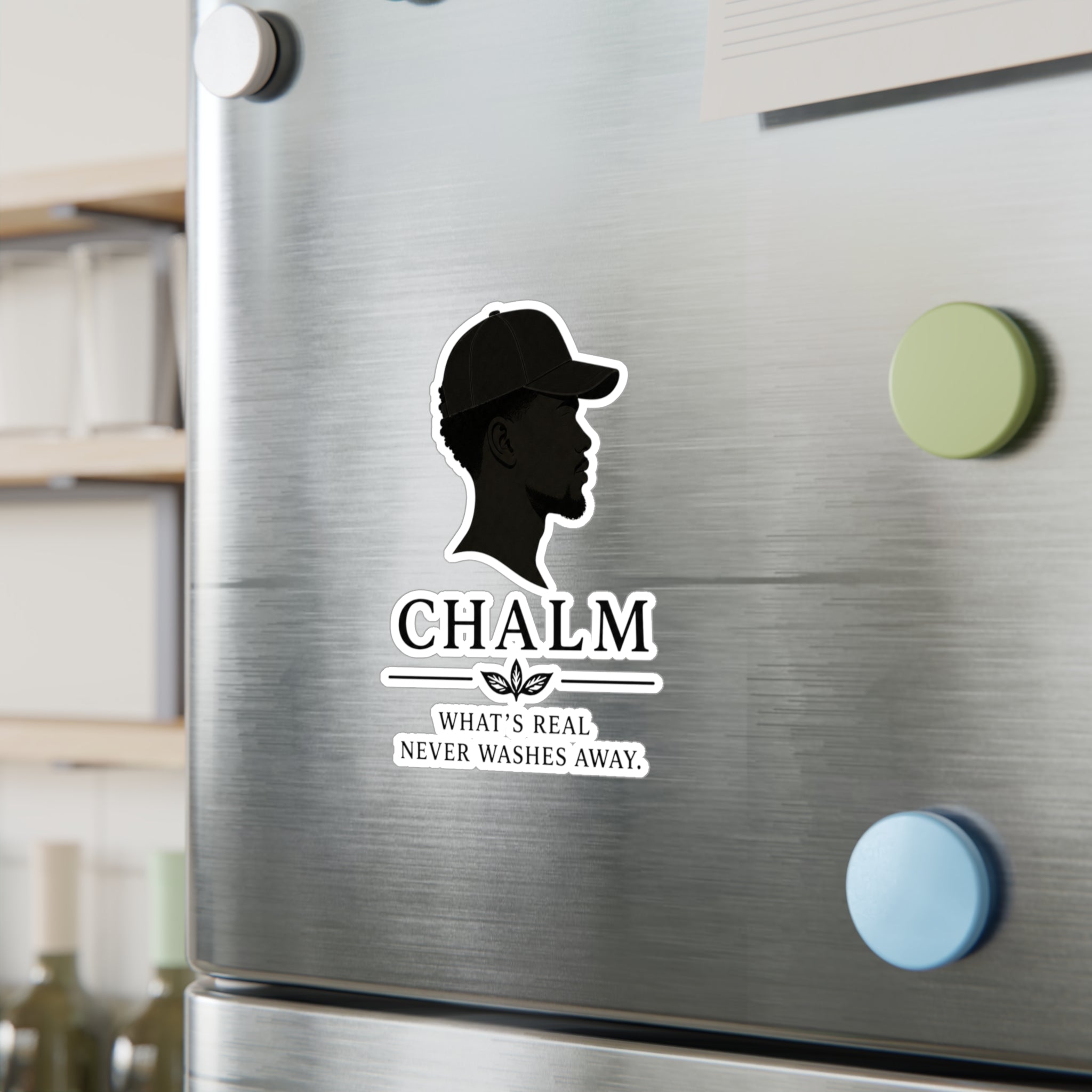 Chalm Silhouette Vinyl Decal (M) — "What's Real Never Washes Away"