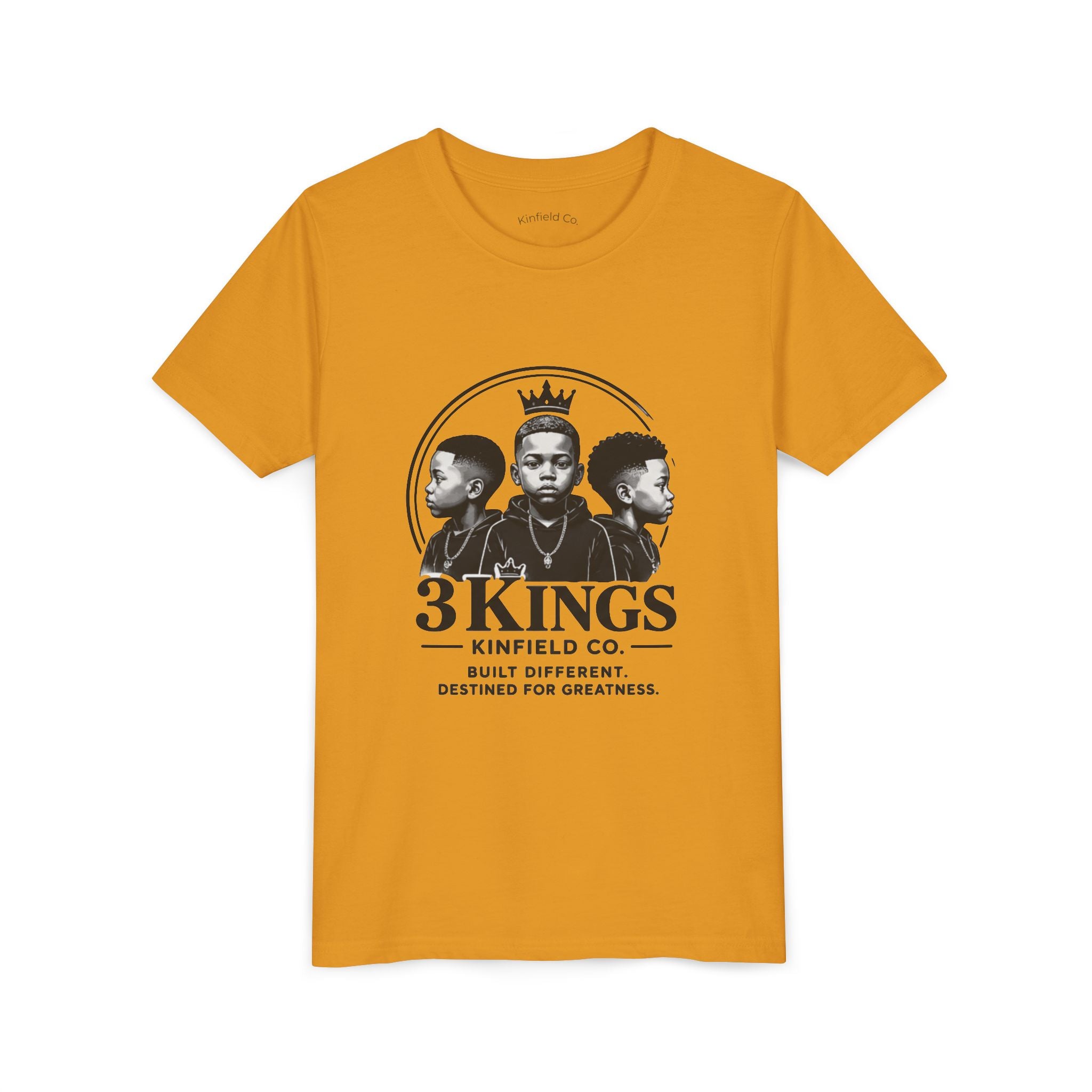 Youth Tee - "3KINGS" Crown Graphic Kids Shirt