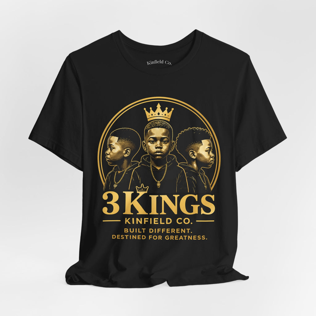 3Kings Black and Gold Logo Tee - Adult