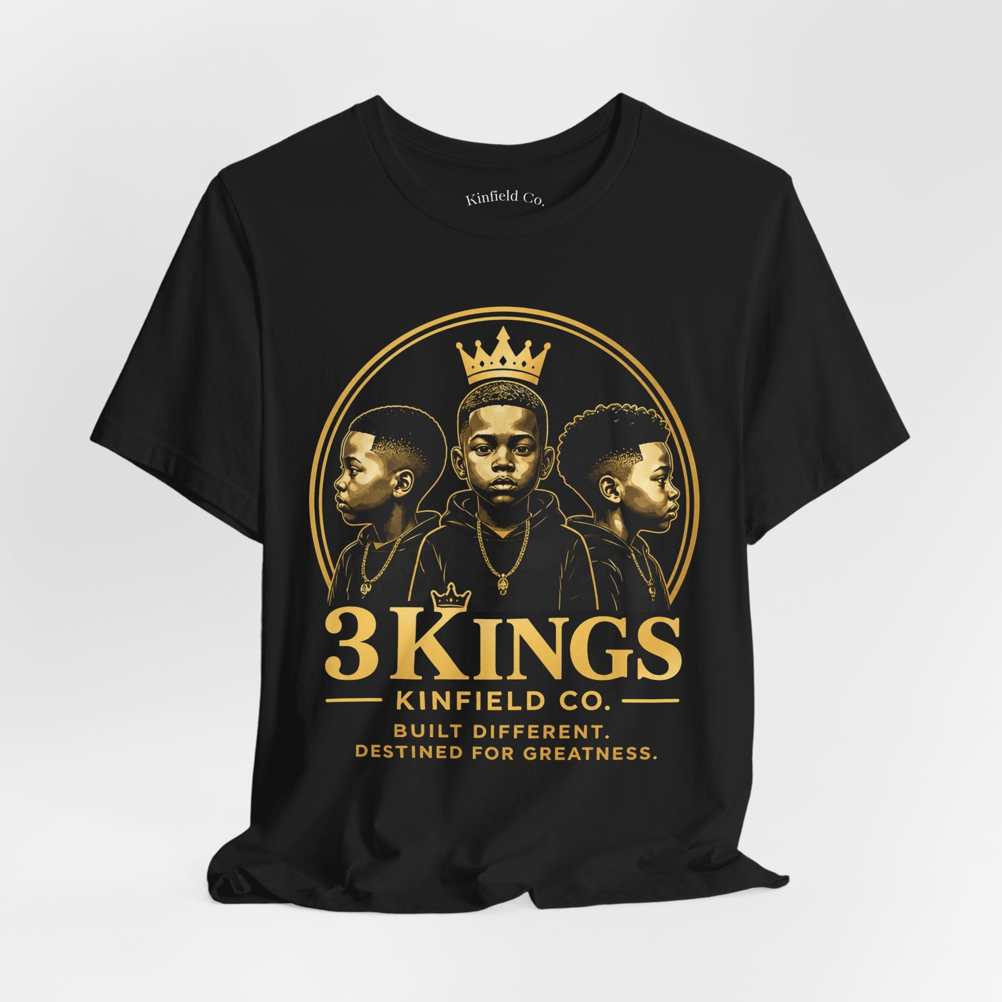 3Kings Black and Gold Logo Tee - Adult