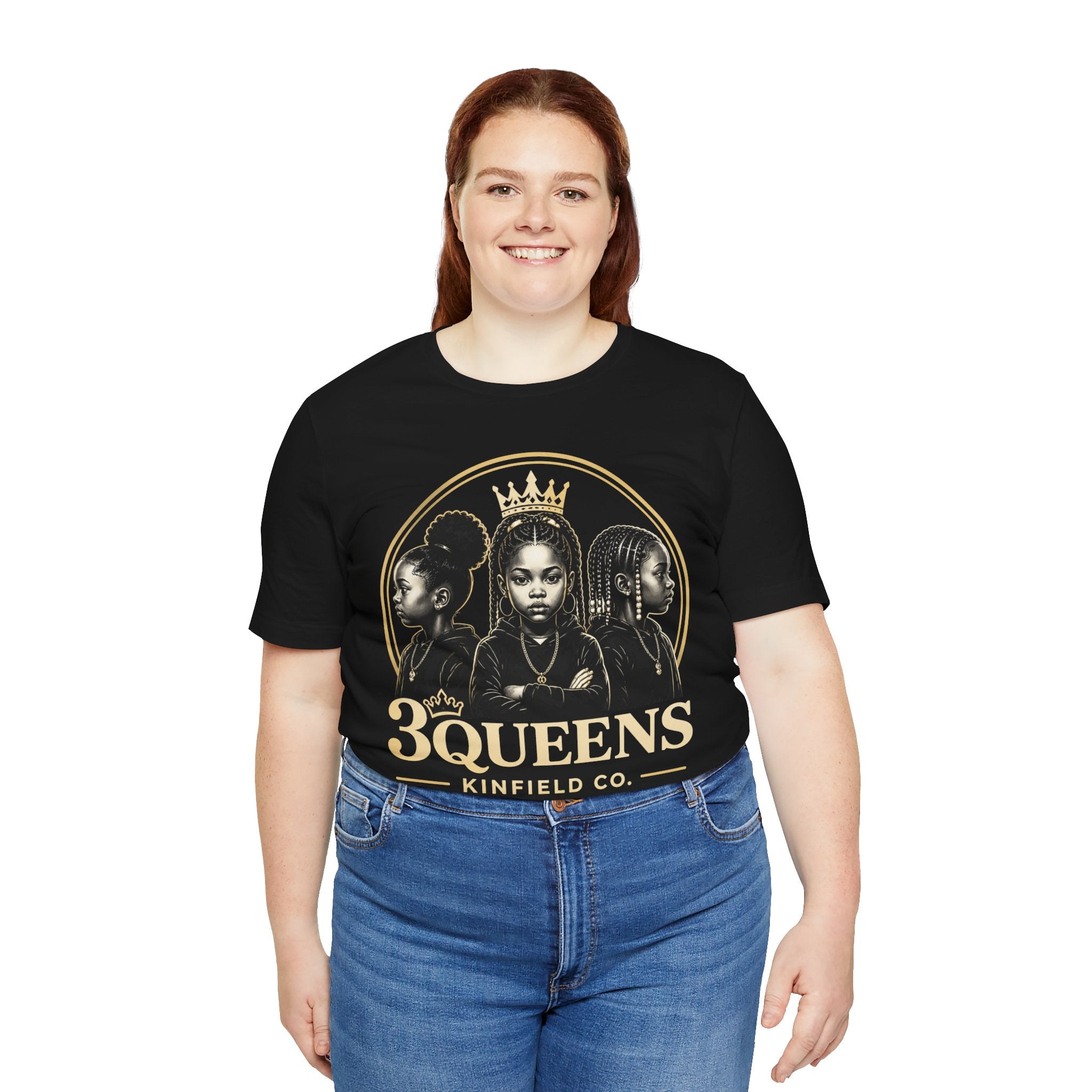 3Queens Black and Gold Logo Tee - Adult