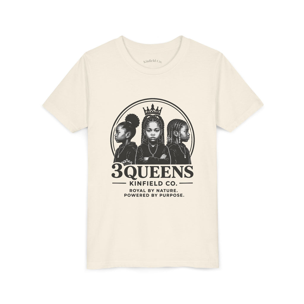 Youth Tee – "3 Queens" Crown Graphic Kids Shirt