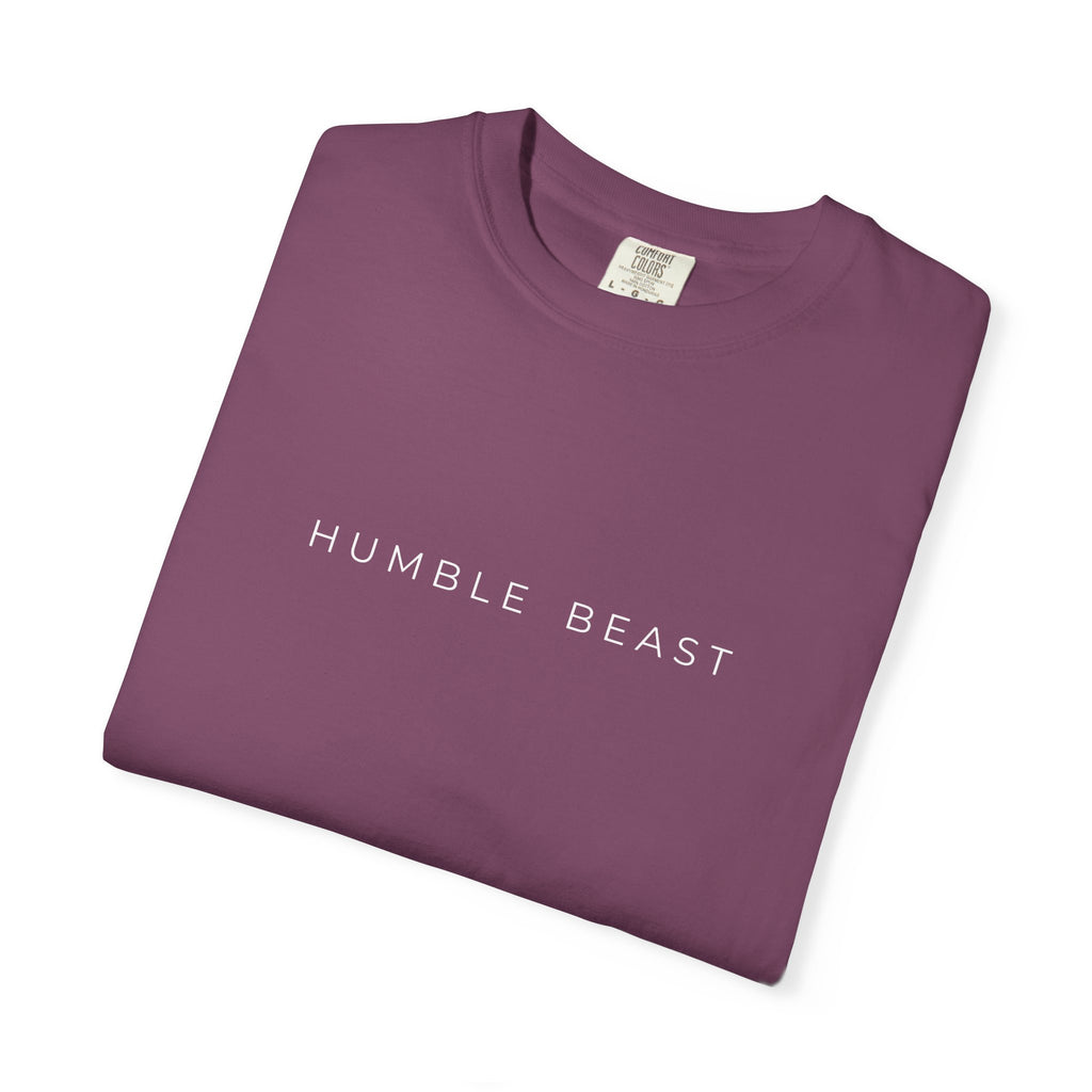 Humble Beast Graphic T-Shirt — Minimal Text Front & Crowned Lion Back