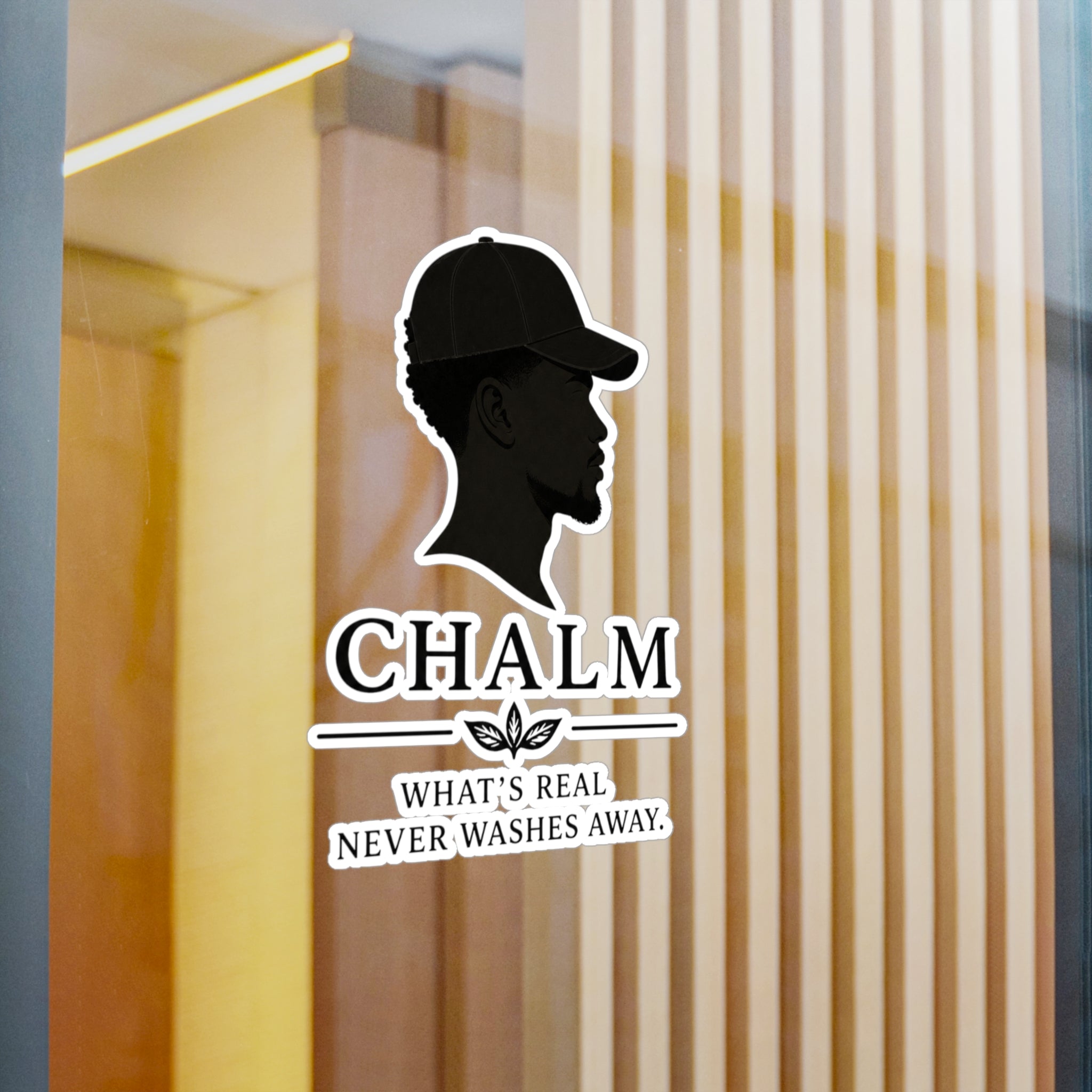 Chalm Silhouette Vinyl Decal (M) — "What's Real Never Washes Away"