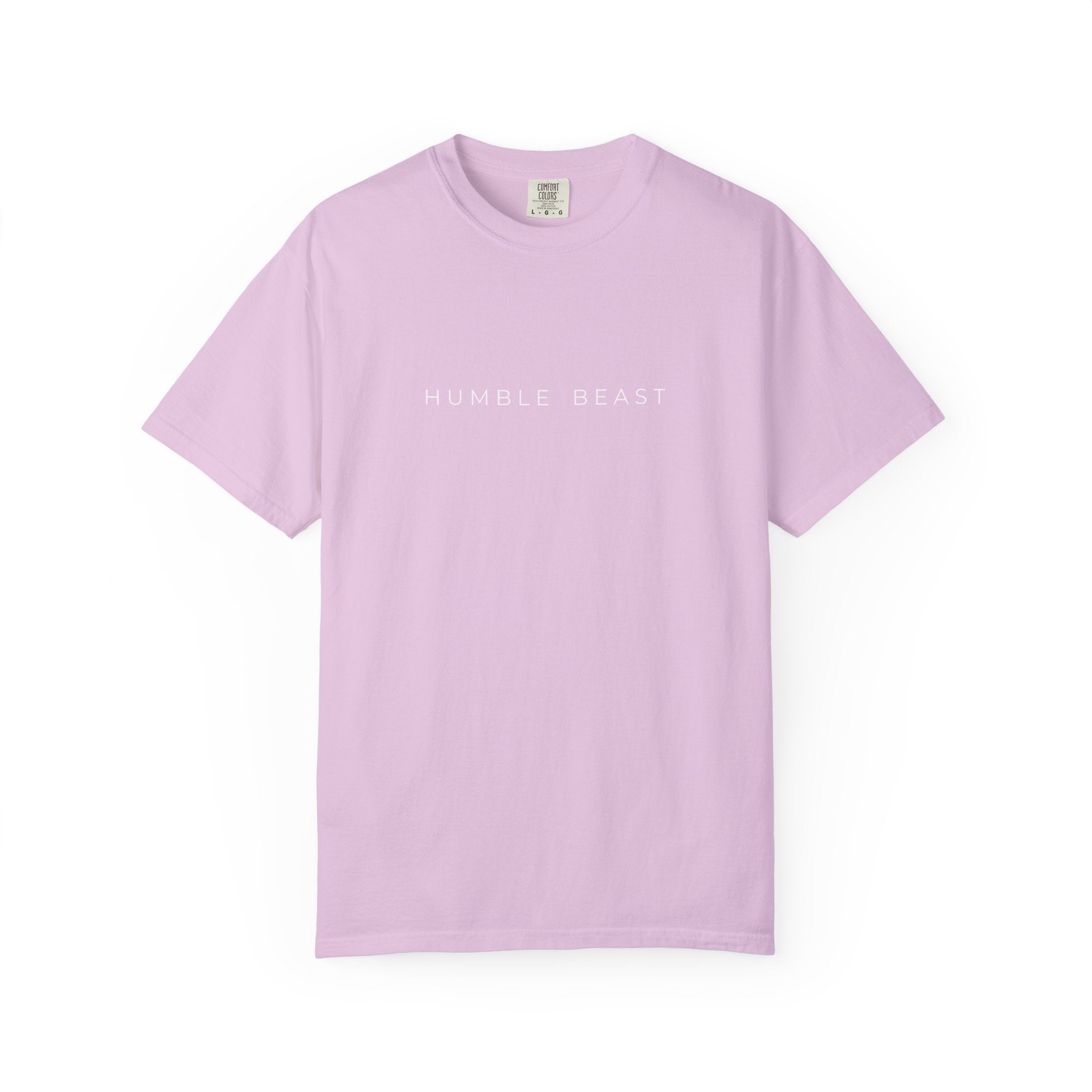 Humble Beast Graphic T-Shirt — Minimal Text Front & Crowned Lion Back