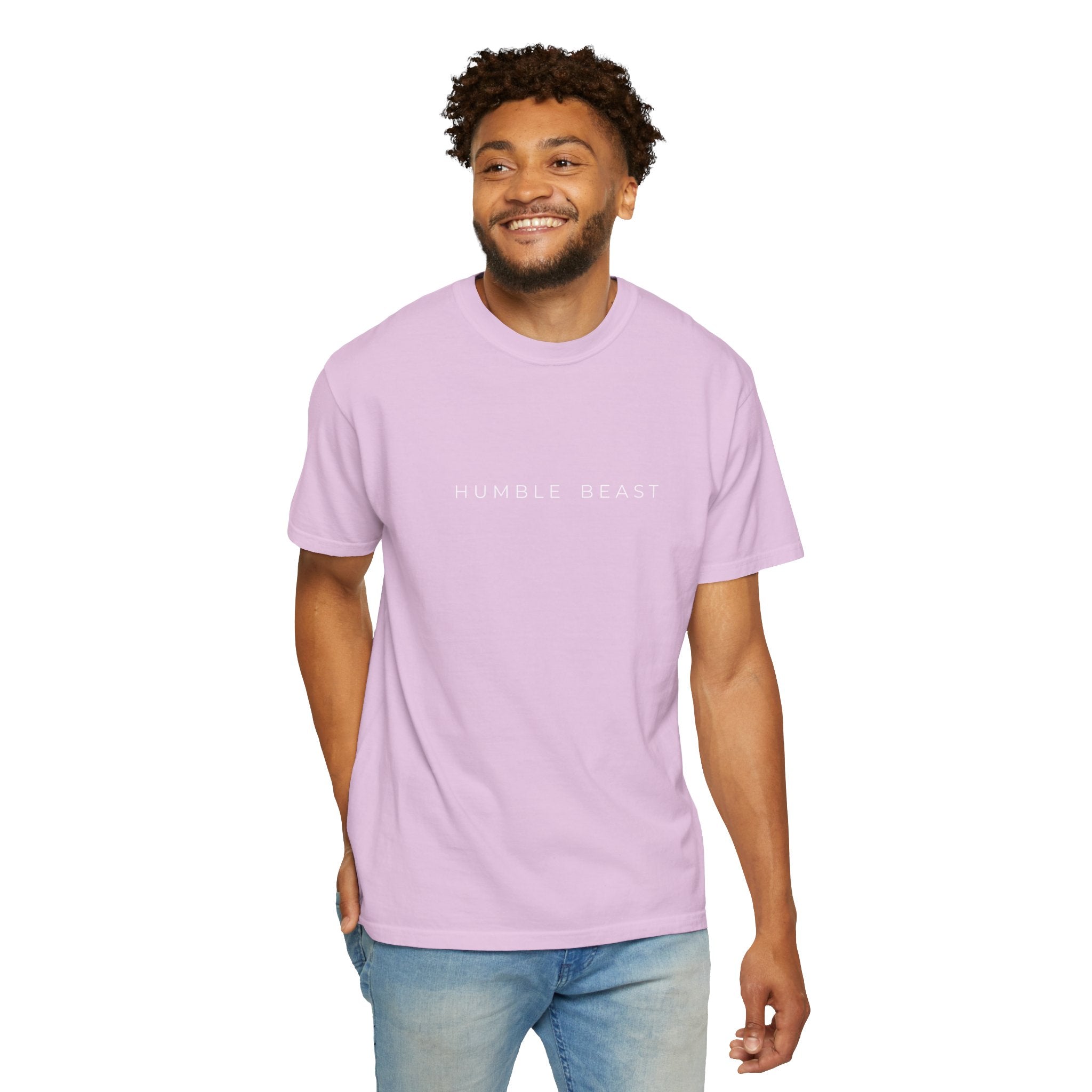 Humble Beast Graphic T-Shirt — Minimal Text Front & Crowned Lion Back