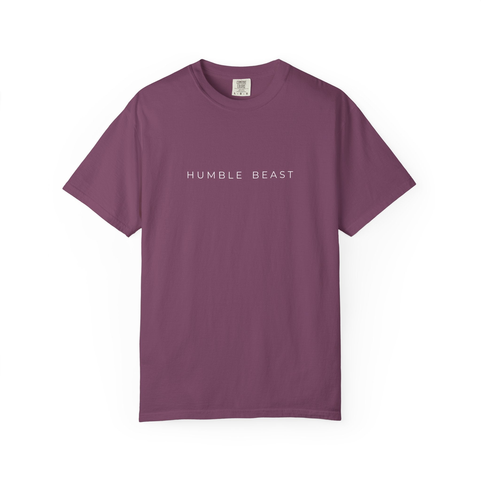 Humble Beast Graphic T-Shirt — Minimal Text Front & Crowned Lion Back