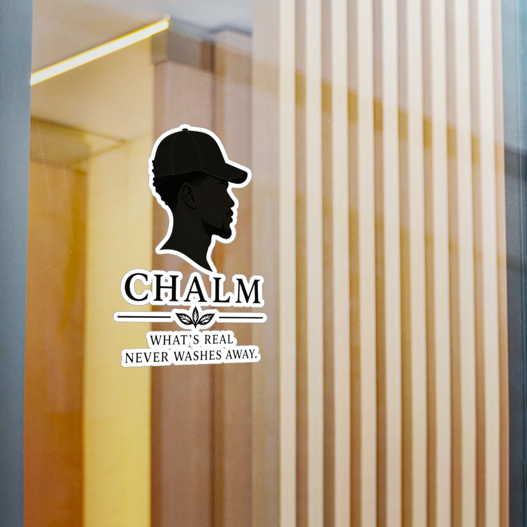 Chalm Silhouette Vinyl Decal (M) — "What's Real Never Washes Away"